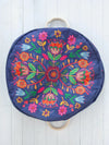 Laundry Hamper Blue Folk Flower by Natural Life