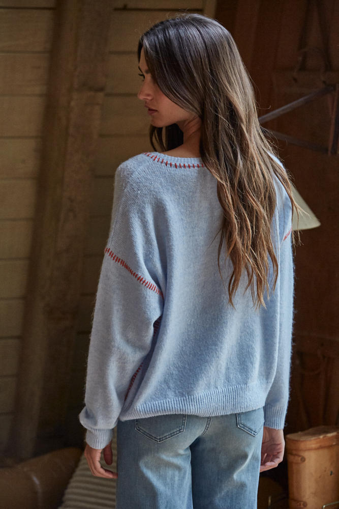By Together Manon Sweater in Light Blue