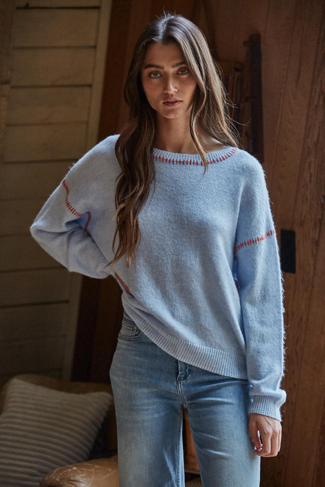By Together Manon Sweater in Light Blue