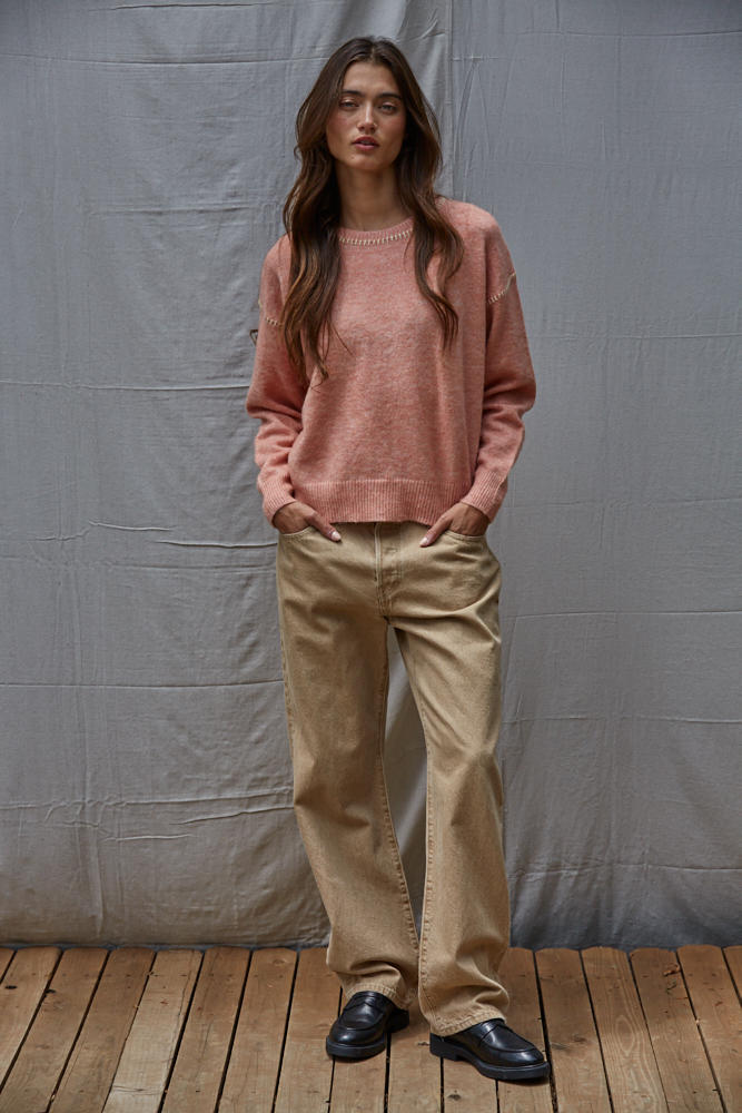 By Together Manon Sweater in Dusty Coral