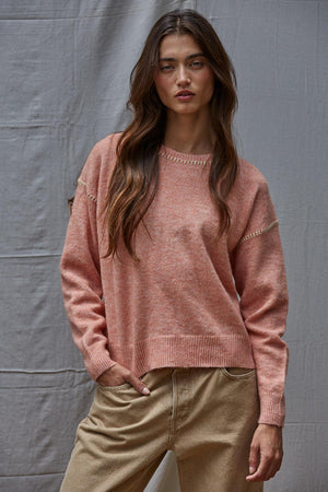 By Together Manon Sweater in Dusty Coral