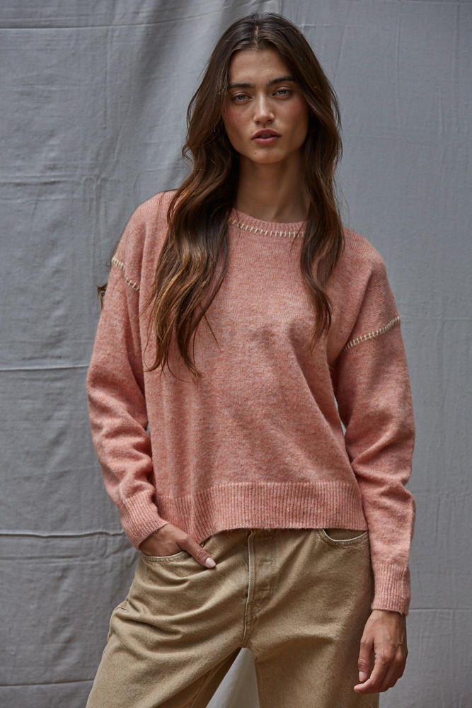 By Together Manon Sweater in Dusty Coral