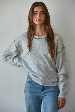 By Together Manon Sweater in Light Heather Grey
