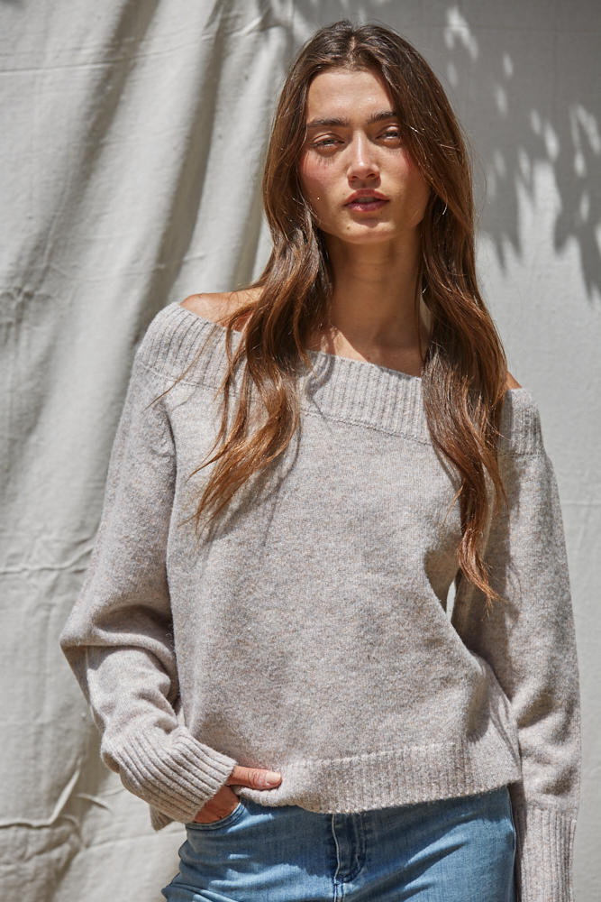 By Together Heather Off Shoulder Sweater