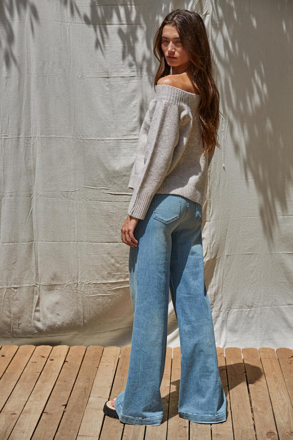 By Together Heather Off Shoulder Sweater