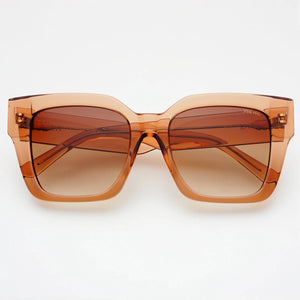 Bon Chic Acetate Oversized Square Sunglasses in Crystal Brown by Freyrs Eyewear