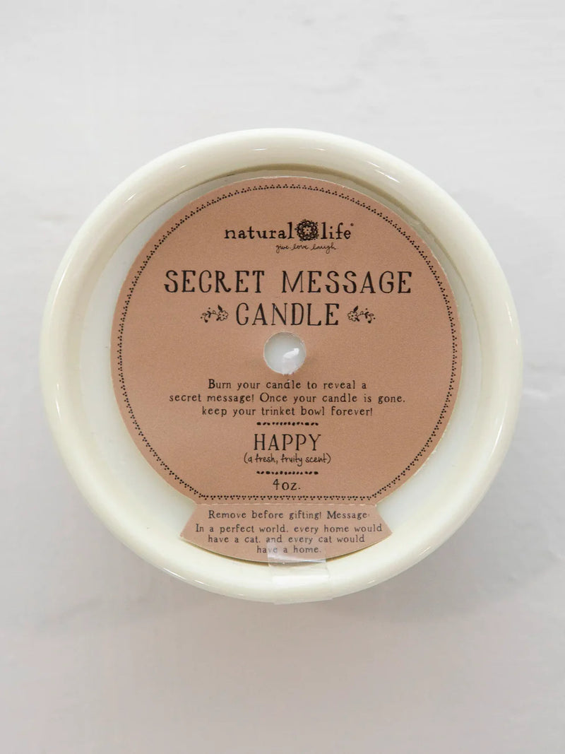 Secret Message Candle Every Cat Has a Home by Natural Life