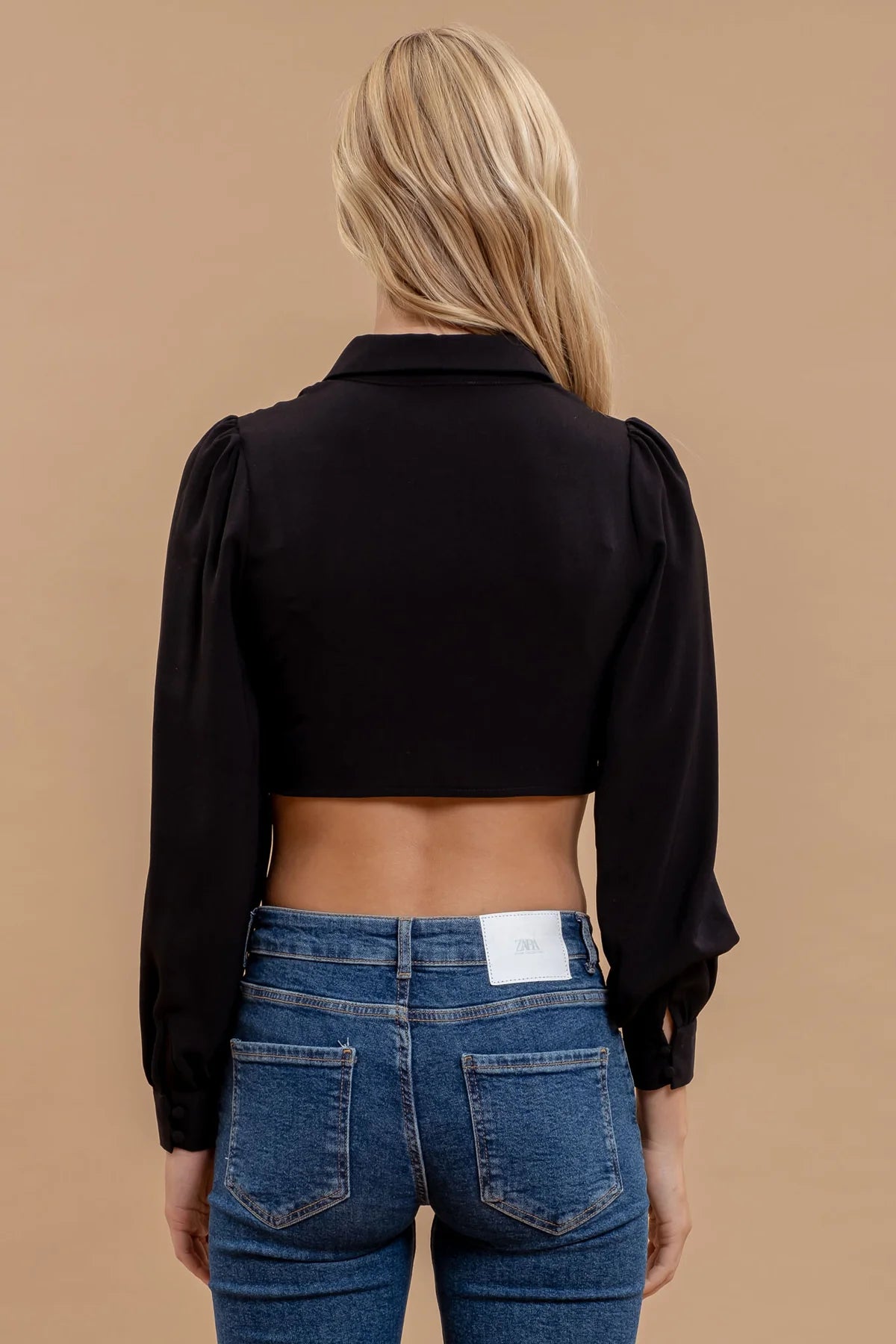 Rebecca Collared Button Corset Top in Black – Polka Dots Boutique