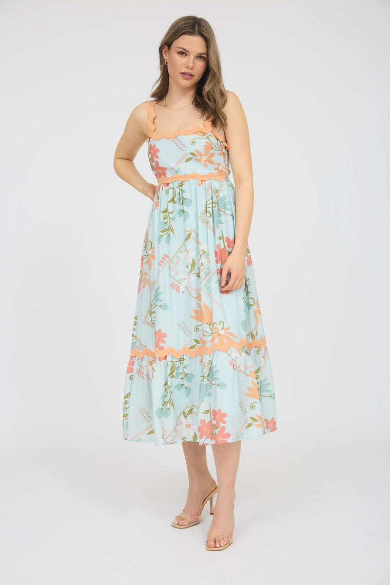 Blu Pepper Floral Dress Mint Multi / S, Size S Blu Pepper Floral Dress Mint Multi / S, Size S