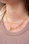 Luxe Gold Delicate Herringbone Chain  16"