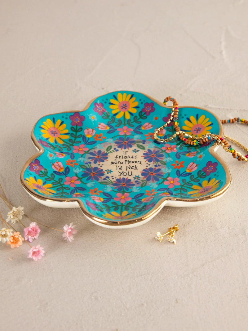 Ceramic Flowers and Friends Trinket Dish by Natural Life