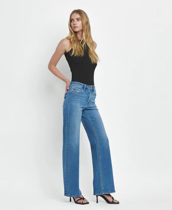 Refinery - High Rise Wide Leg Jeans by Flying Monkey