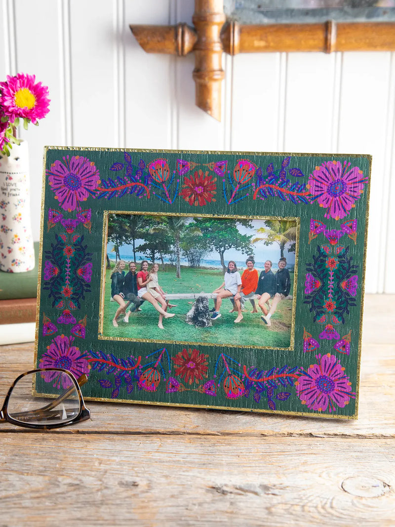 Olive Folk Flower Wooden Photo Frame by Natural Life