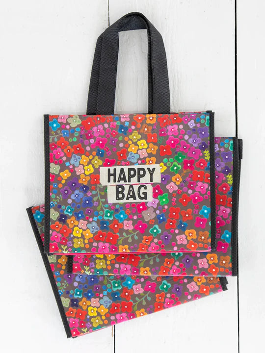 Happy Bag Reusable Medium Gift Bag in Rainbow Ditsy Floral