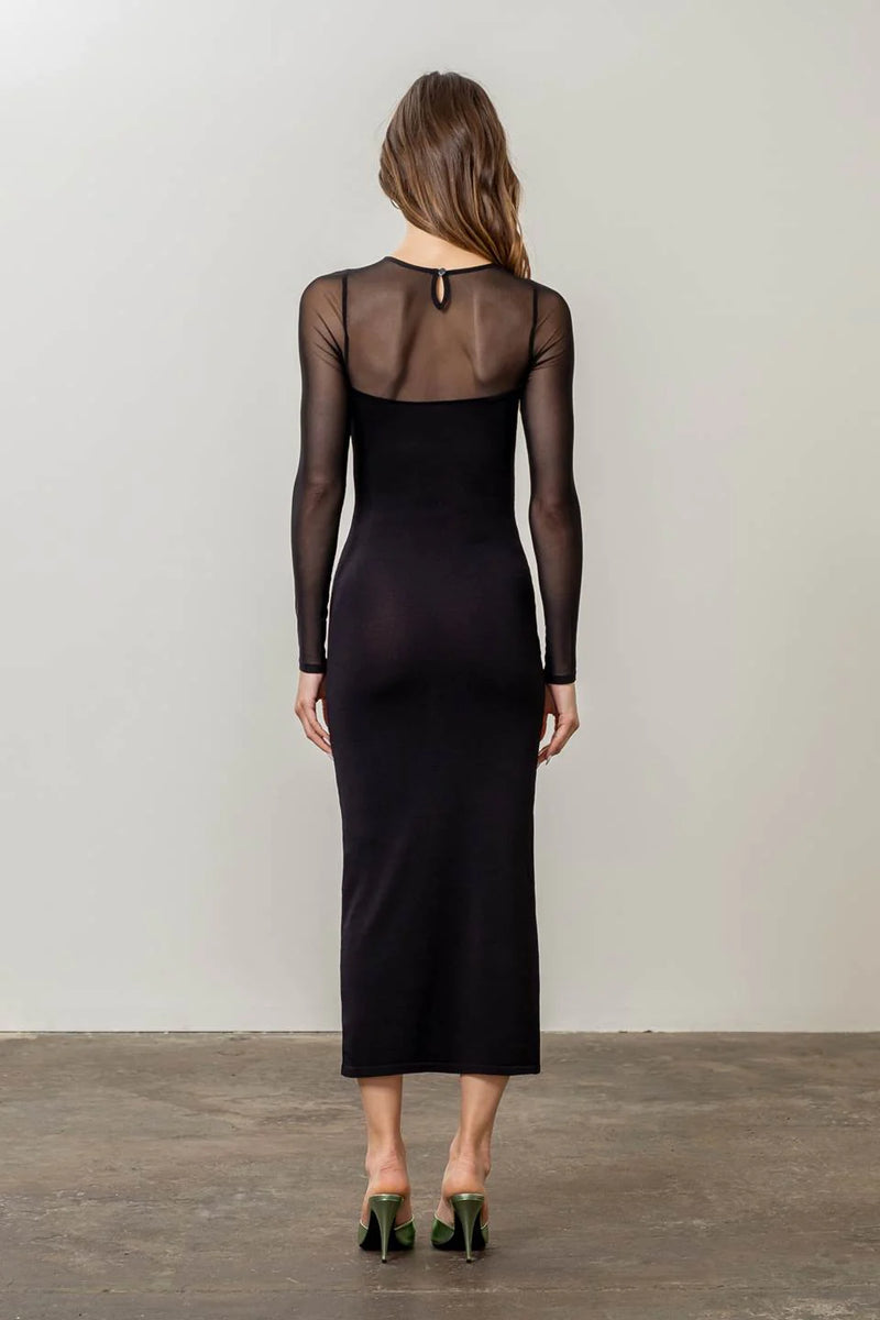 Monet Sweetheart Sheer Top Dress in Black Xs Monet Sweetheart Sheer Top Dress in Black Xs