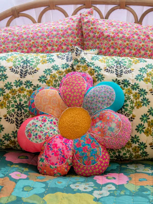 Whimsy Patchwork Flower Pillow by Natural Life