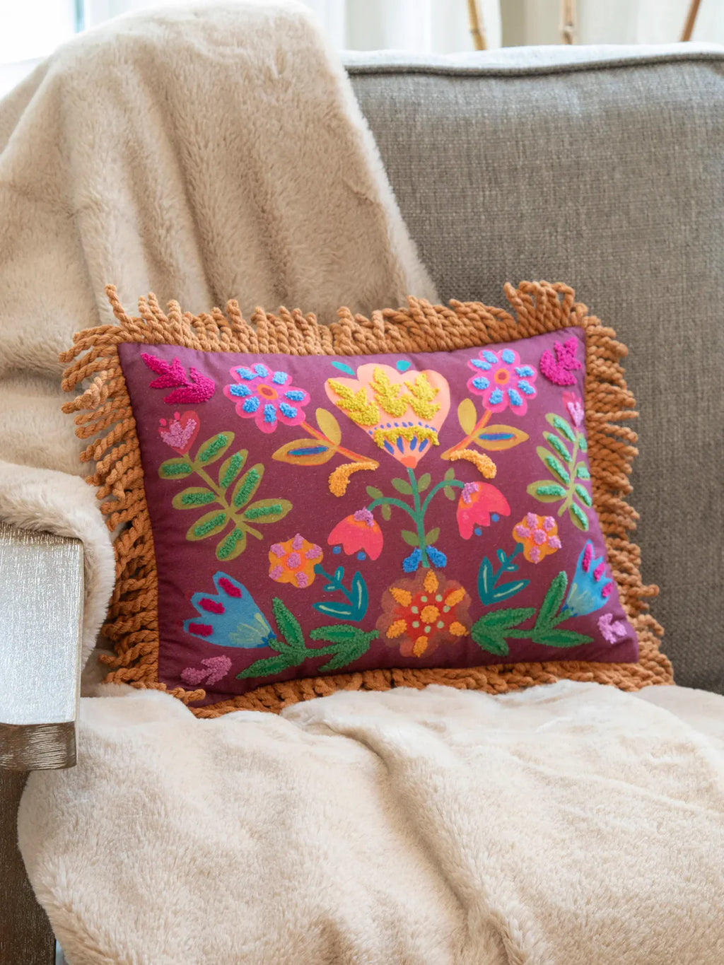 Tufted Boho Pillow by Natural Life
