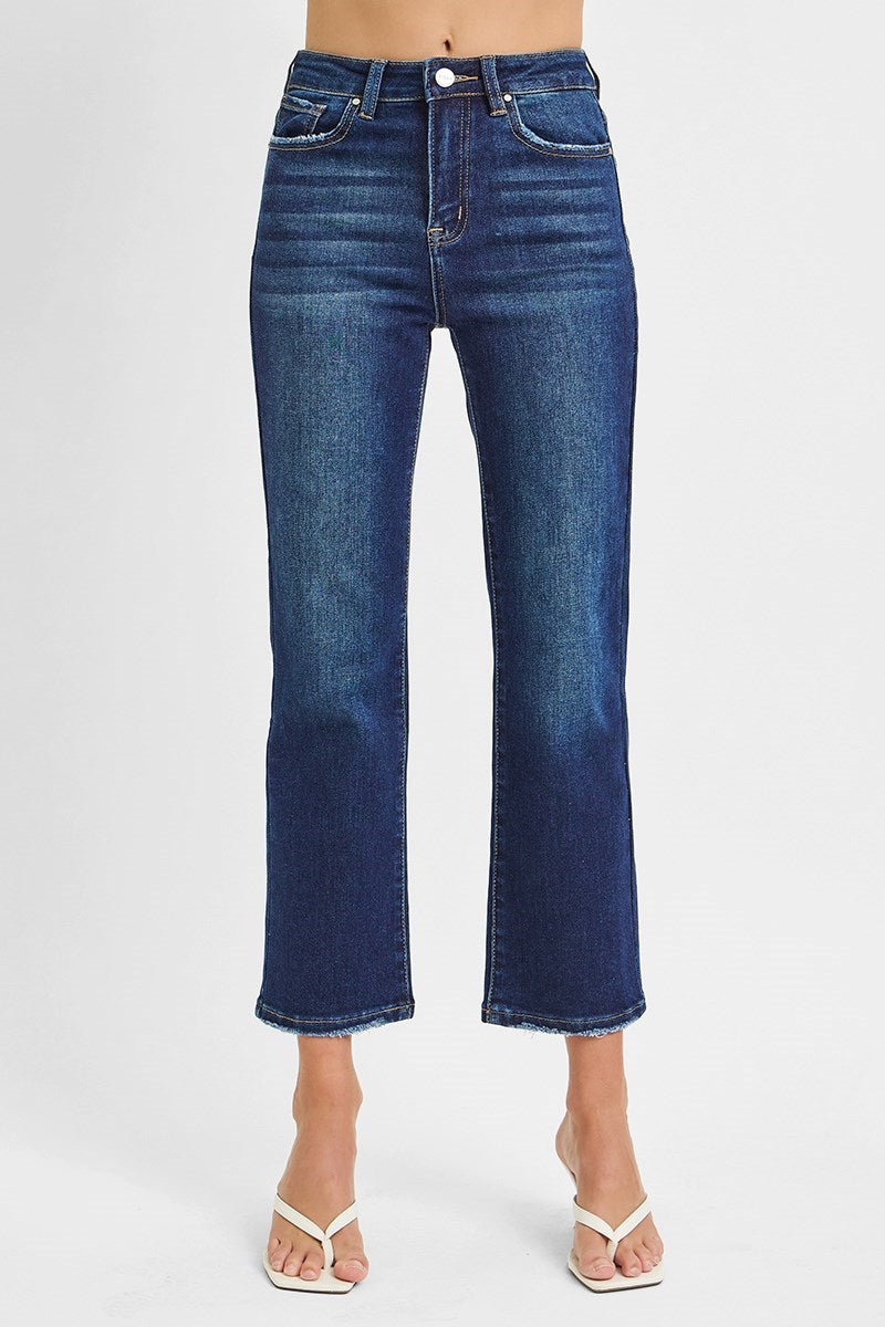 Reba High Rise Crop Straight Leg Jeans by Risen