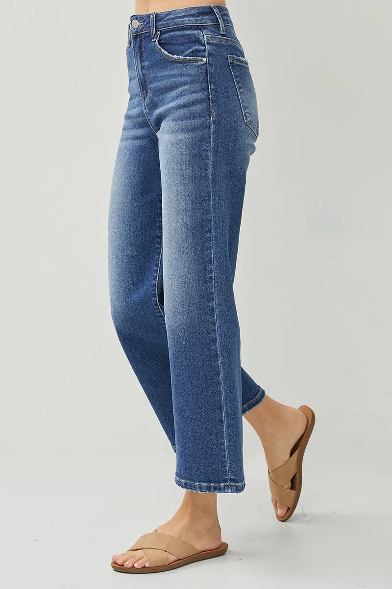 Tara High Rise Crop Wide Jeans by Risen