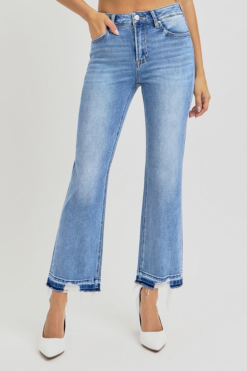 Diana High Rise Crop Shadow Hem Jeans by Risen