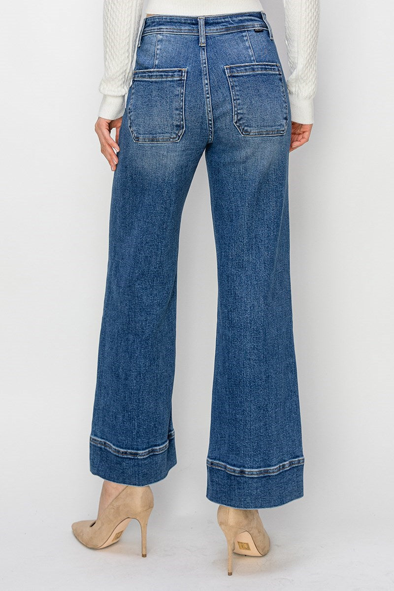 Gwen High Rise Crop Wide Leg Jeans by Risen