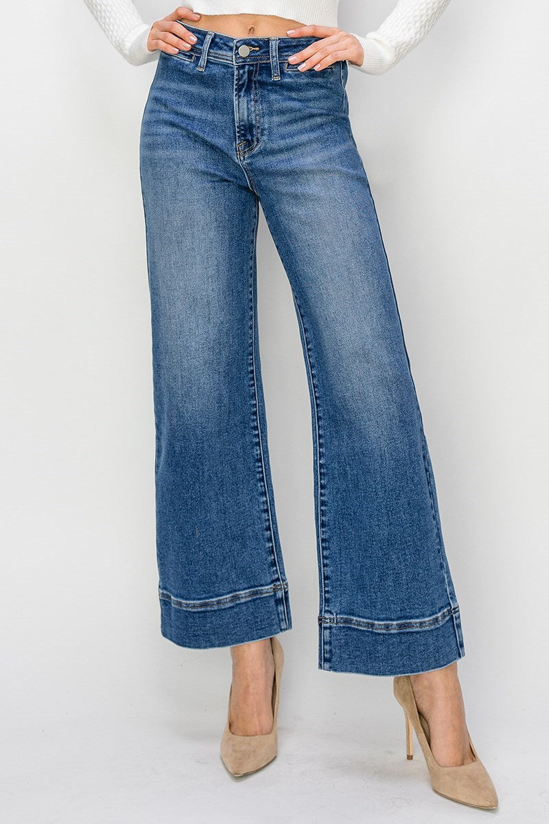 Gwen High Rise Crop Wide Leg Jeans by Risen