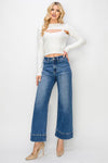 Lyla High Rise Straight Leg Jeans With Frayed Hem by Risen