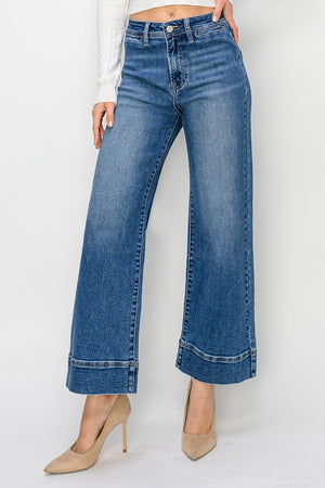 Gwen High Rise Crop Wide Leg Jeans by Risen