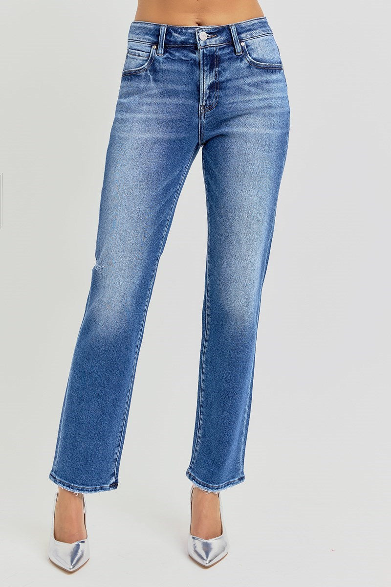 Payton Mid Rise Ankle Tapered Jeans by Risen