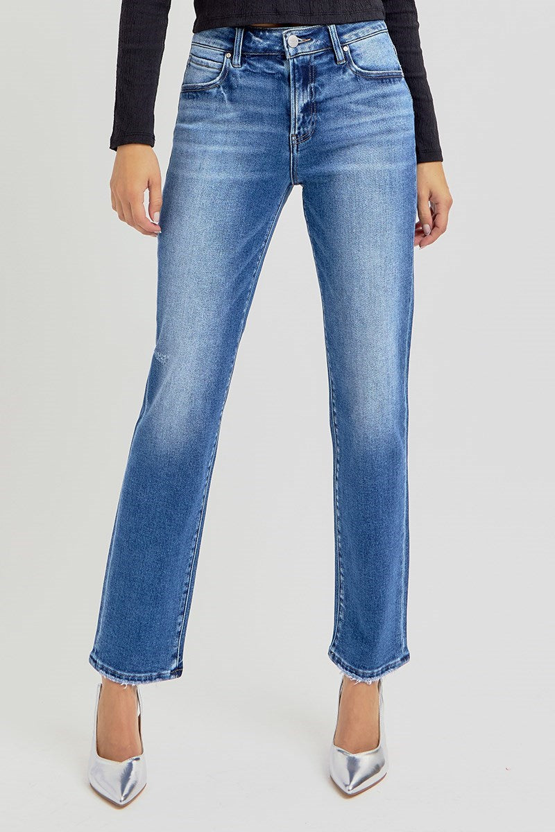 Payton Mid Rise Ankle Tapered Jeans by Risen