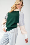 Shanna Colorblock Mock Neck Sweater Top