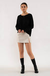 Sierra Lana Extended Shoulder Sweater in Black