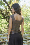 Nadia Plaid Short Sleeve Knit Top