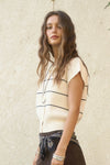 Becca Stripe Short Sleeve Knit Cardigan