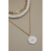 Triple Layer Compass Heisi Bead Necklace in Gold