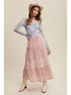 Sarah Floral Mesh Long Sleeve Layering Top by Listicle
