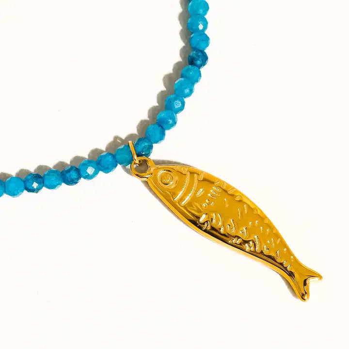 Sasha 18K Gold Fish Beaded Necklace
