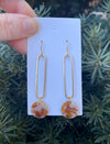 Square Gold Flake Acrylic Statement Earrings