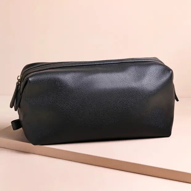 Mens Vegan Leather Wash Bag