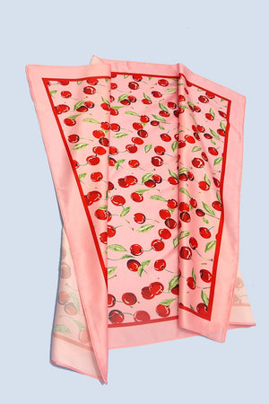 Cherry Print Silky Scarf