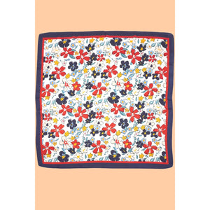 Navy Floral Print Bandana Scarf