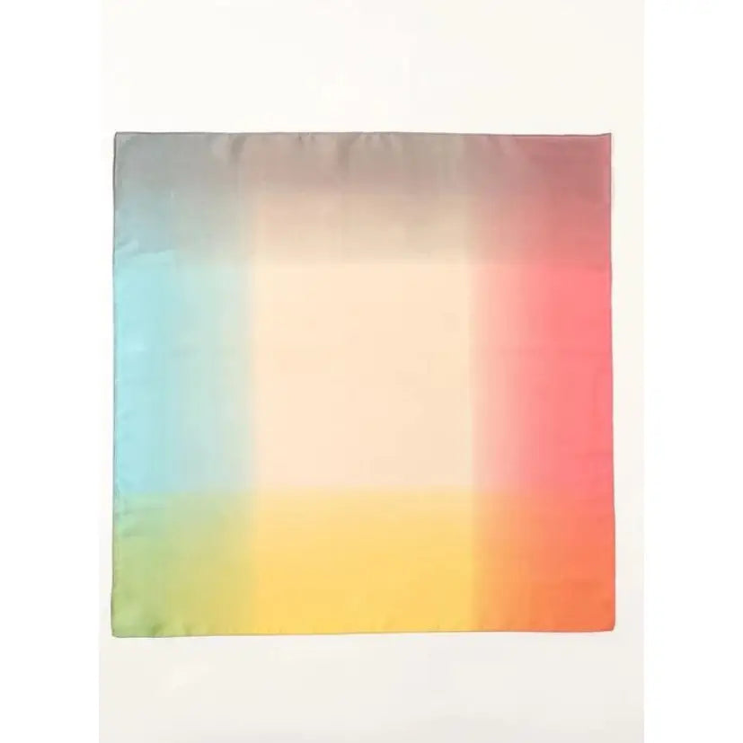 Ombre Color Print Silky Bandana Scarf