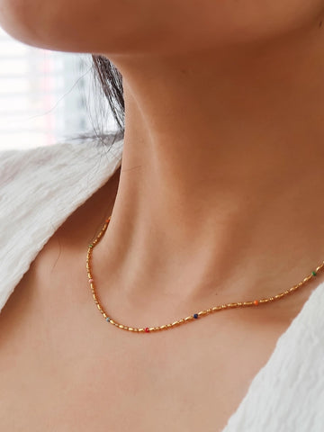 Tiny Strawberry Pendant Necklace in Gold