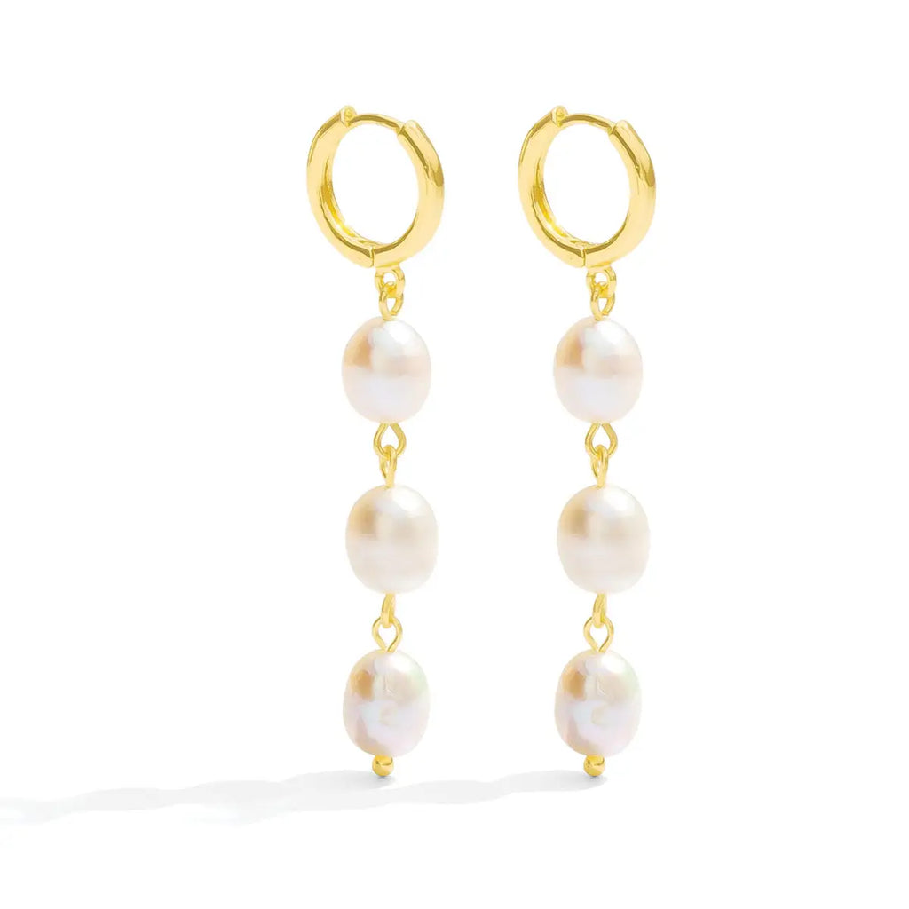 Triple Pearl Earrings