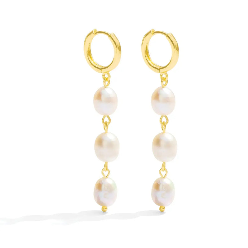 Triple Pearl Earrings