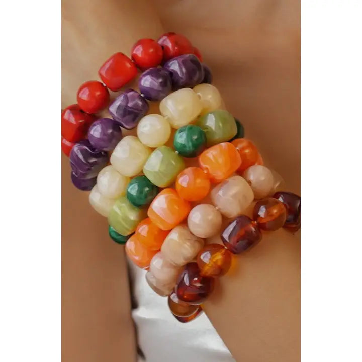 Color-Block Cube Stretch Bracelets