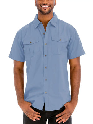 Jackson Dual Chest Pocket Button Down in Light Blue