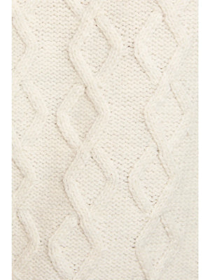 Mel Half Zipper Sleeveless Cable Knit Sweater by Le Lis