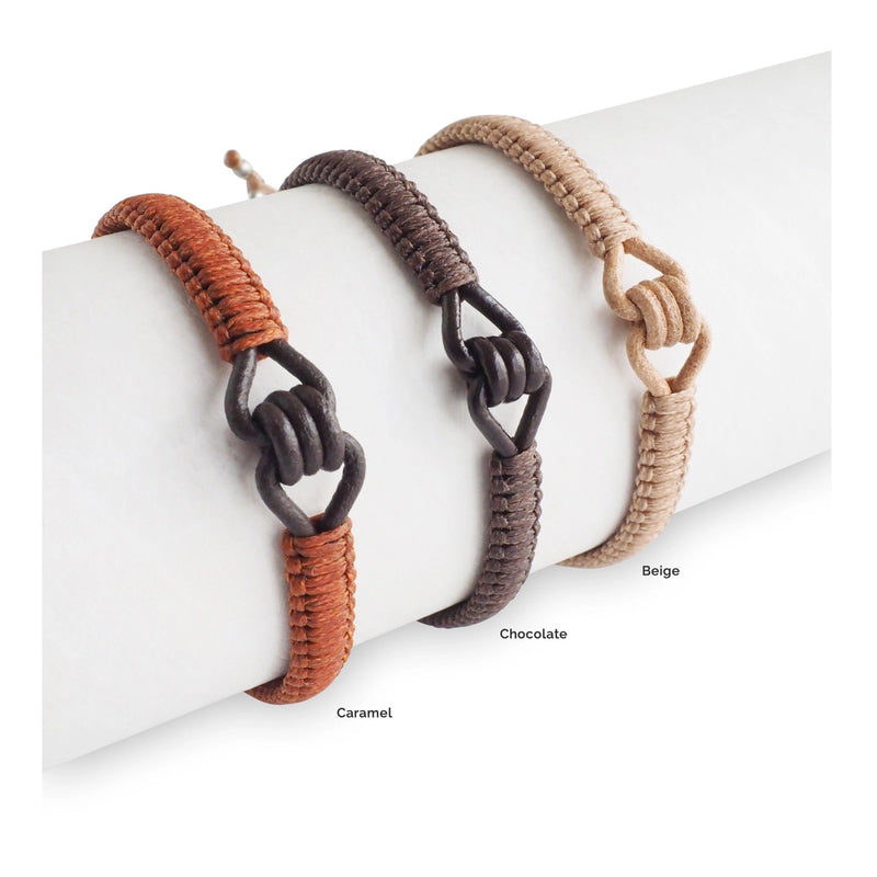 Men's Macrame and Leather Bracelet – Polka Dots Boutique