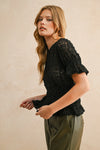 Tessa Short Sleeve Lace Blouse by Miou Muse